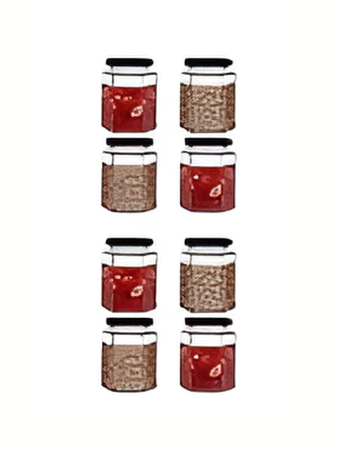 

tyche enterprises Piramal 8 Pcs Transparent Glass Round Storage Containers-250ml Each