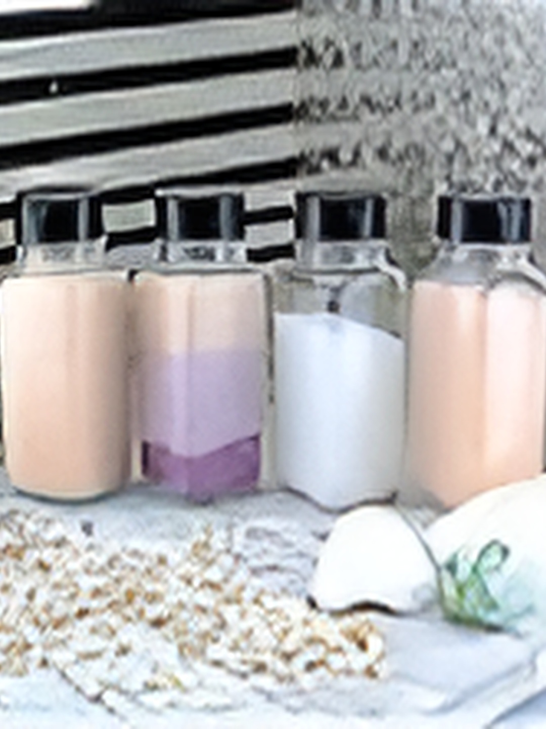 

tyche enterprises Transparent Set of 4 Glass Square Shape Spice Jars - 100 ml each