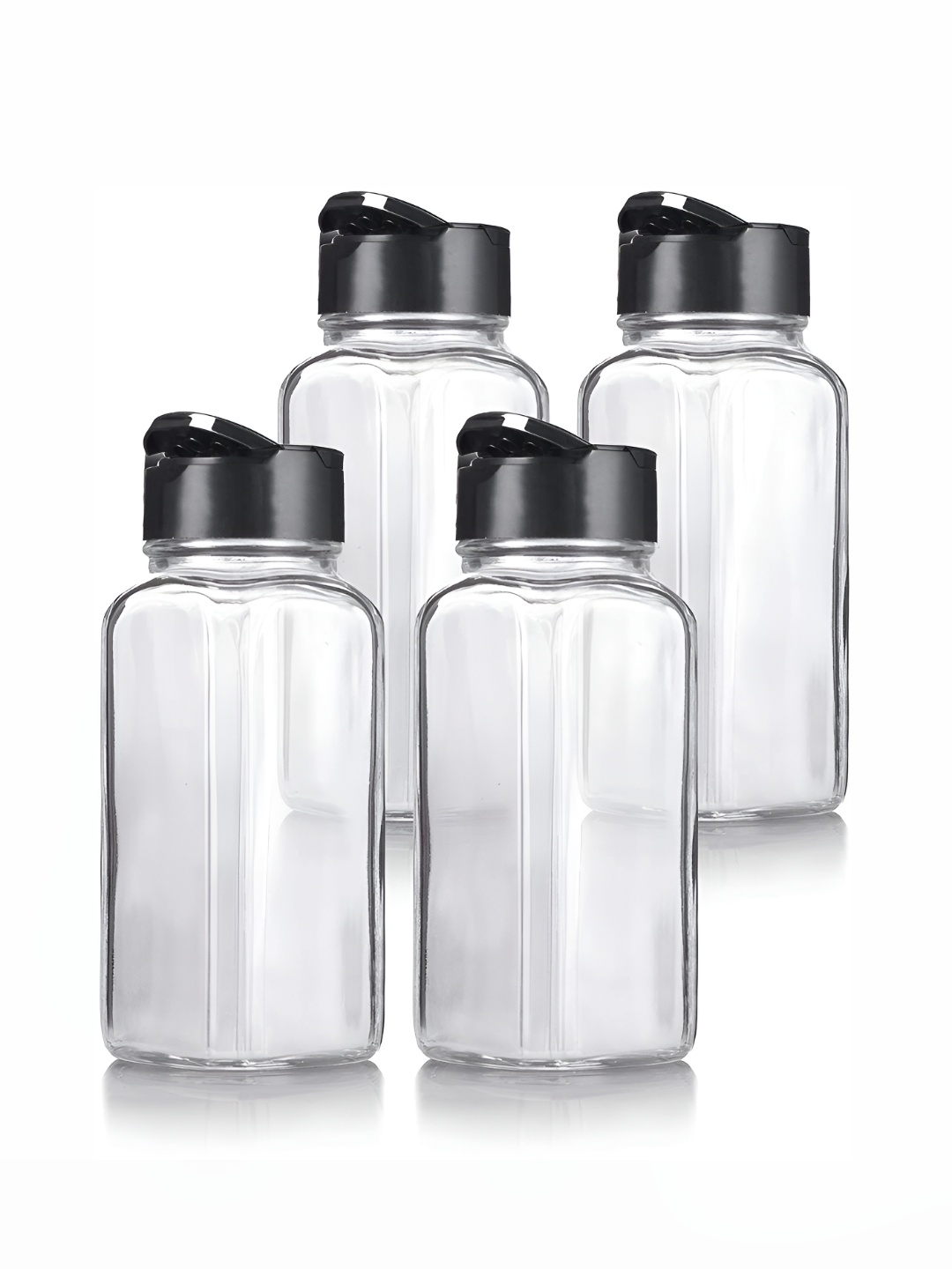 

tyche enterprises Piramal 4 Pcs Transparent Glass Square Storage Containers-120ml Each