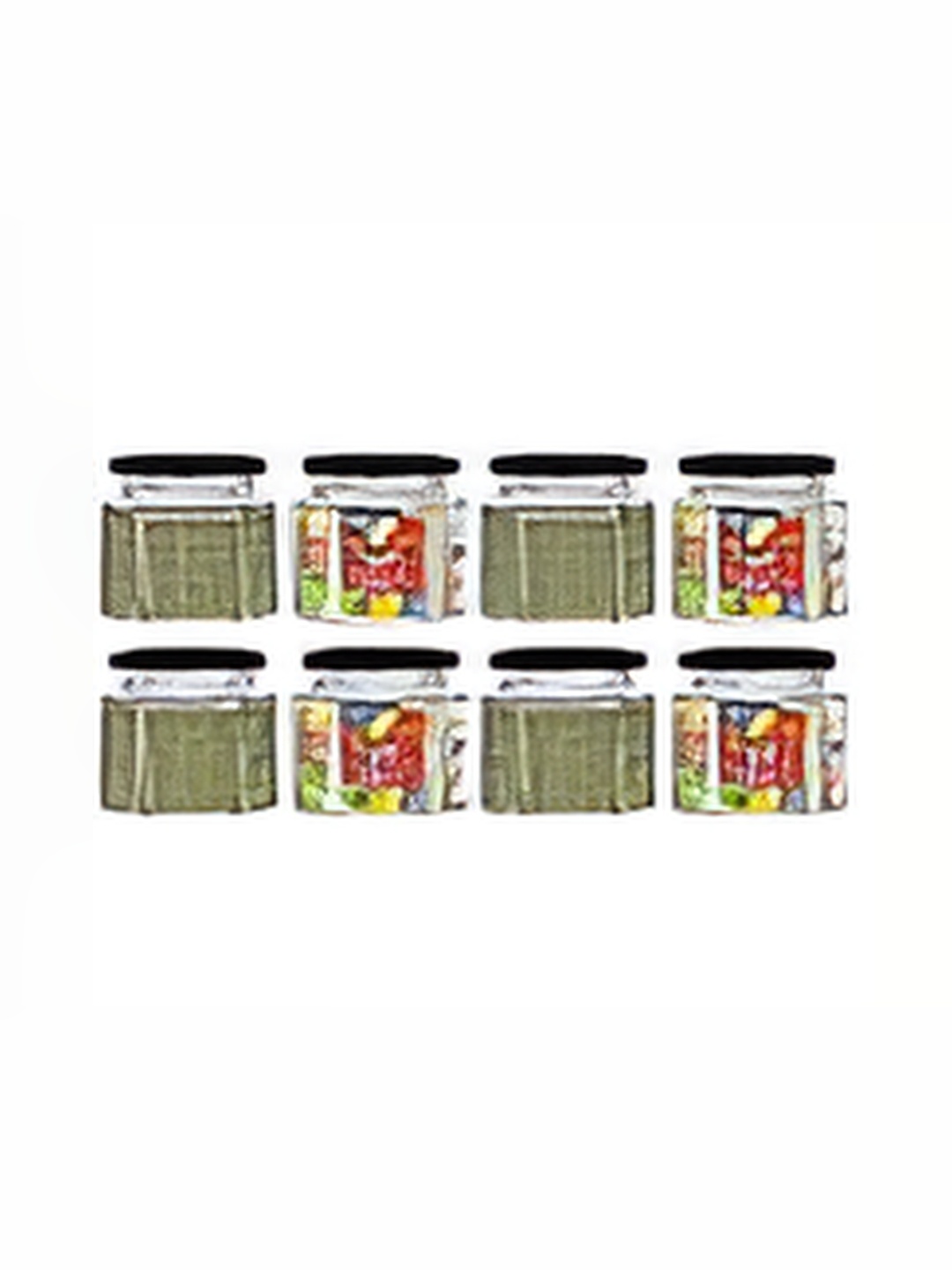 

tyche enterprises Piramal 8 Pcs Transparent Glass Round Storage Containers-100ml Each