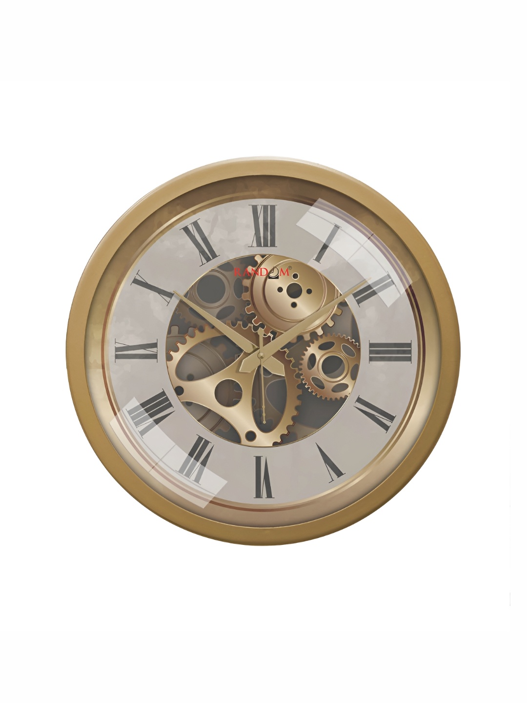 

RANDOM Gold-Toned & Grey Printed Analogue Contemporary Wall Clock