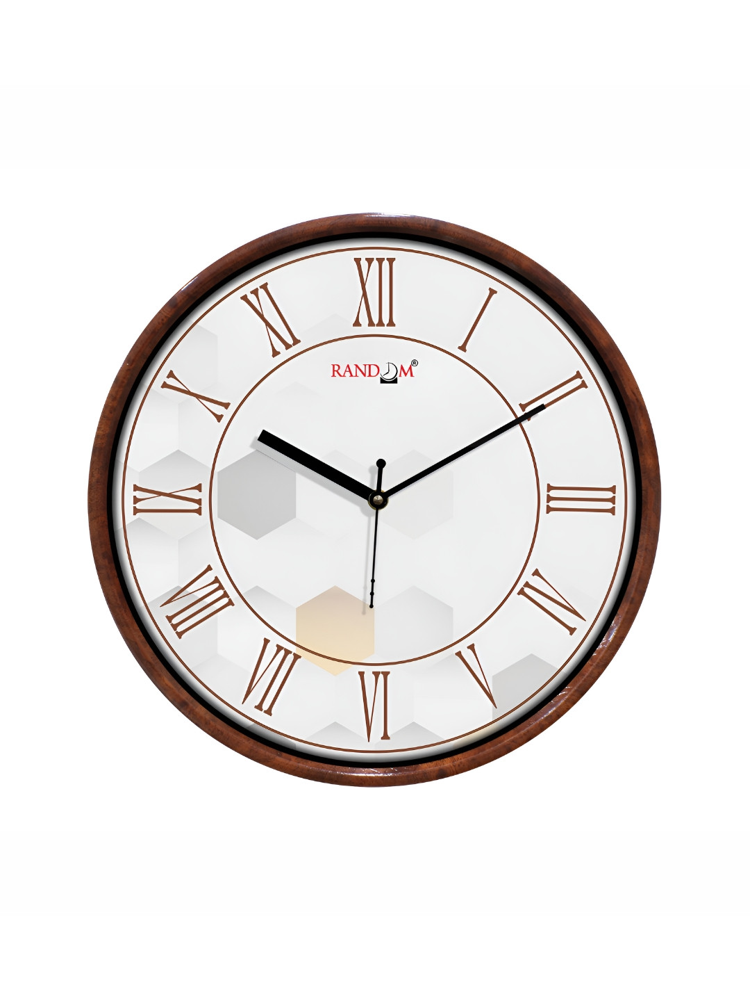 

RANDOM White & Brown Printed Contemporary Wall Clock