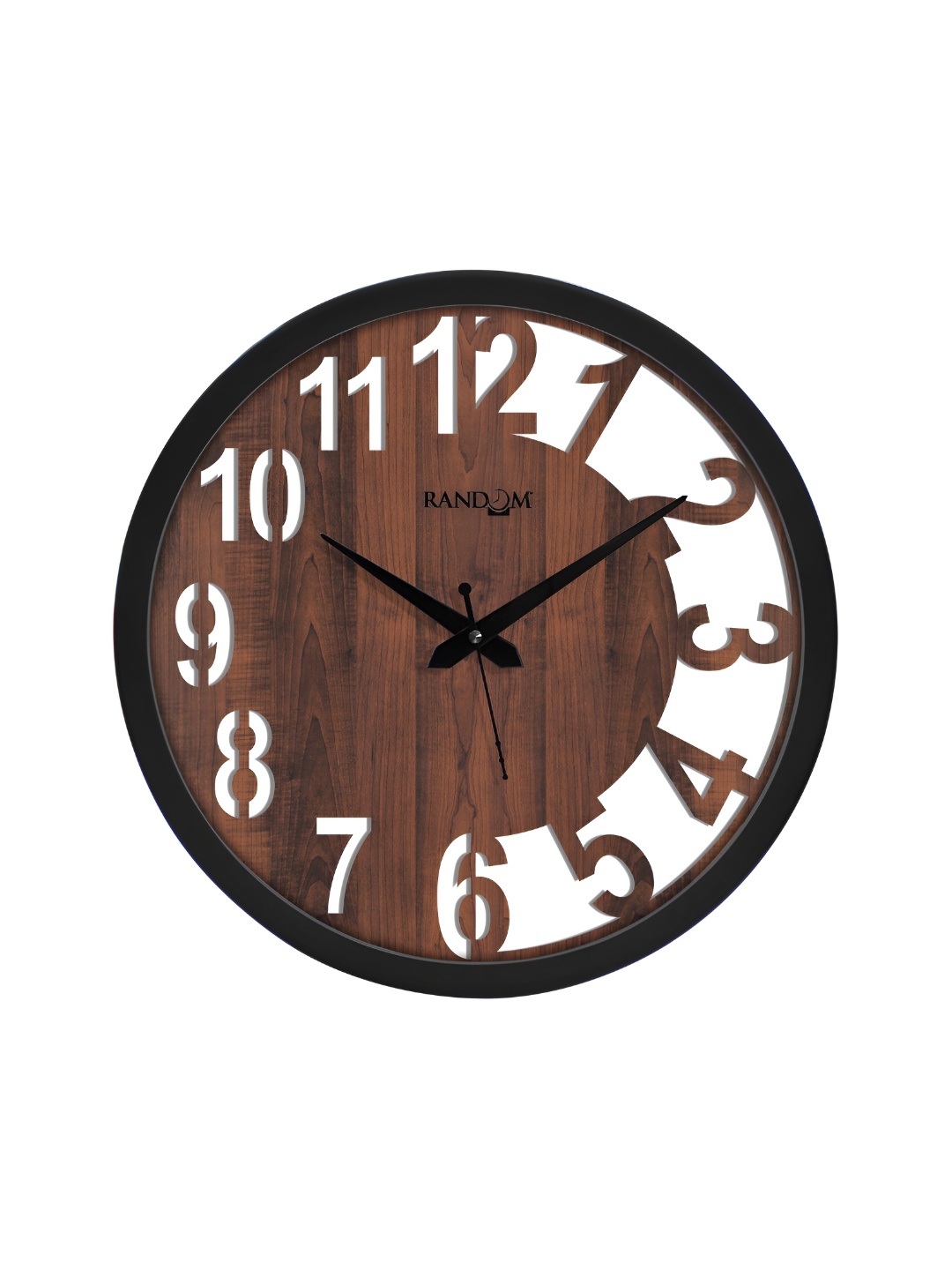 

RANDOM Brown & Black Rounded Contemporary Wall Clock