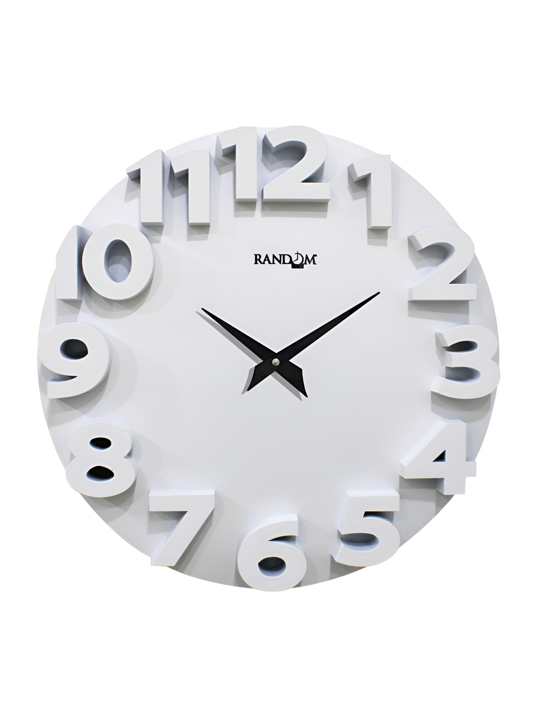 

RANDOM White & Black Analogue Round Shape Contemporary Wall Clock
