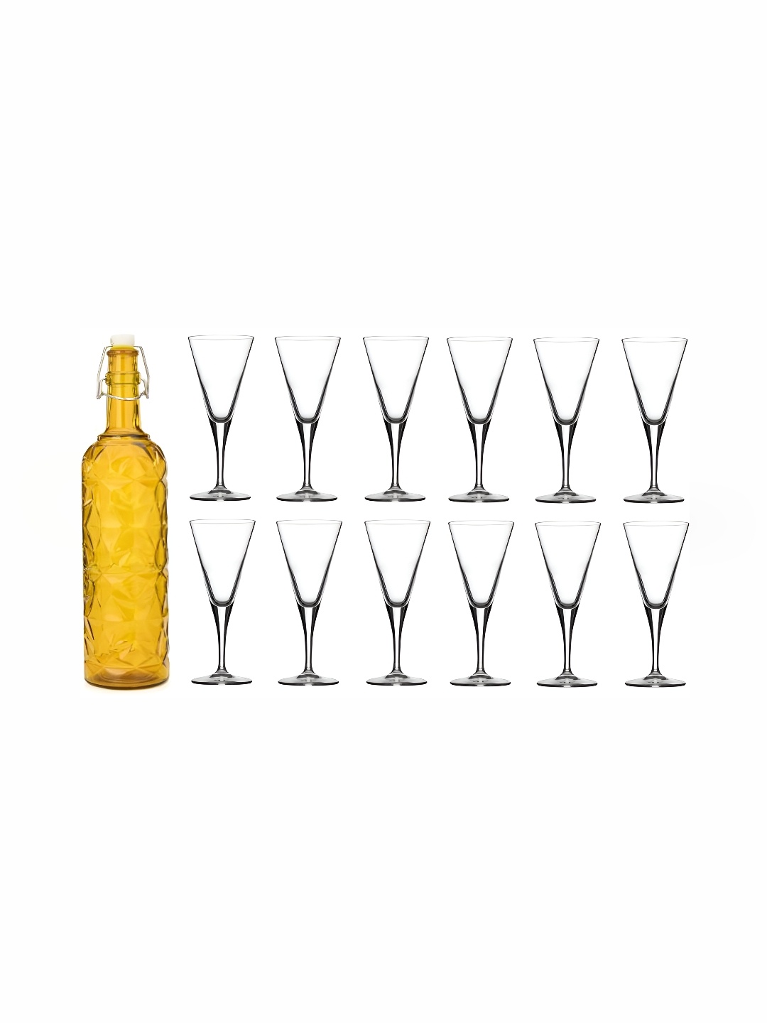 

1ST TIME Yellow & Transparent 13 Pcs Bottle & Glasses Set
