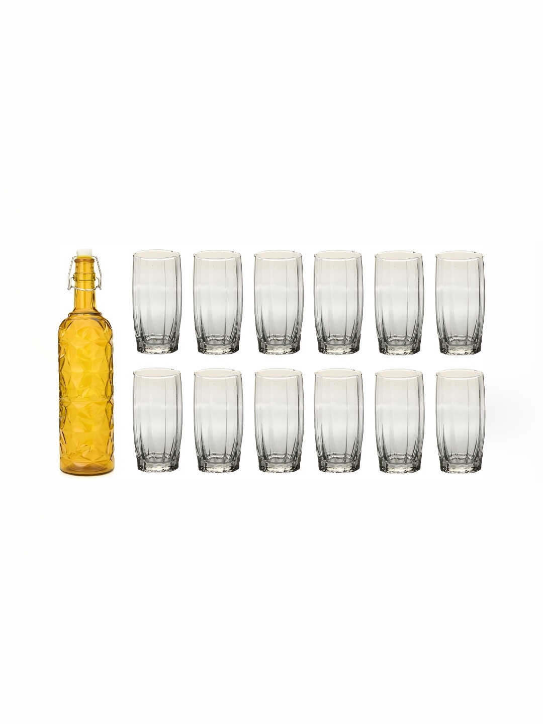 

1ST TIME Yellow & Transparent 13 Pcs Bottle & Glasses Set