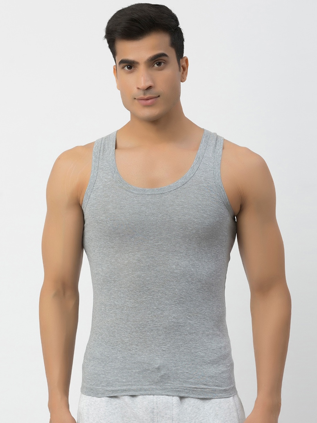 

John Players Pure Cotton Sleeveless Innerwear Vests JVT001M01S, Grey