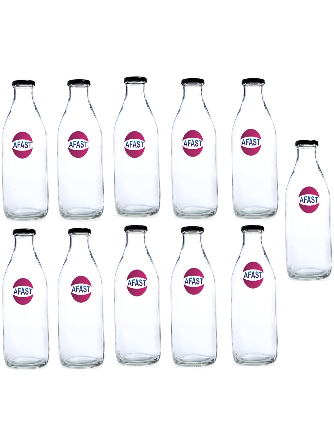 

1ST TIME Transparent 11 Pieces Glass Water Bottle 200 ml Each