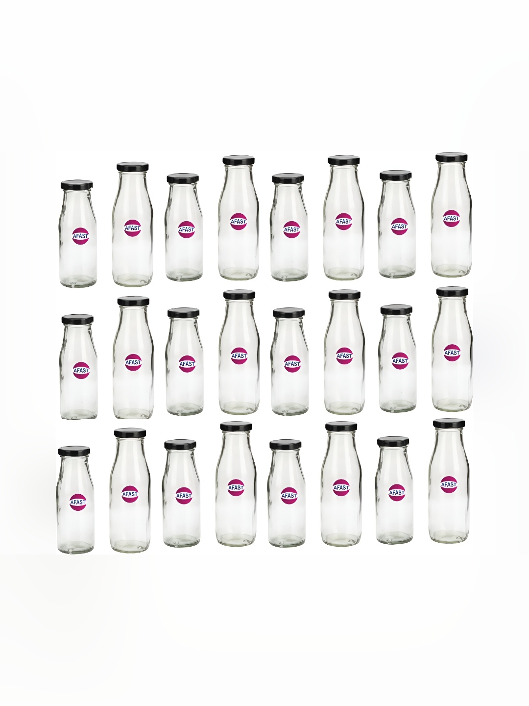 

1ST TIME Transparent 24 Pieces Glass Water Bottle 300 Ml Each