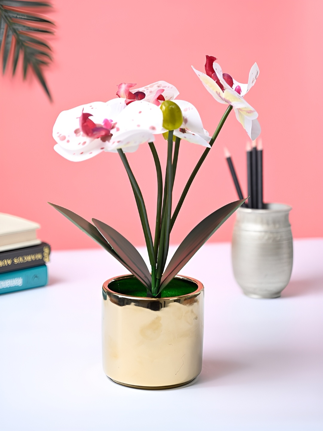 

MARKET99 Pink & White Orchid Artificial Flower With Pot