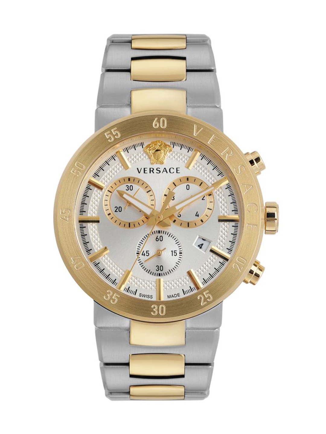 

Versace Men Stainless Steel Bracelet Style Straps Analogue Watch VEPY00620, Gold