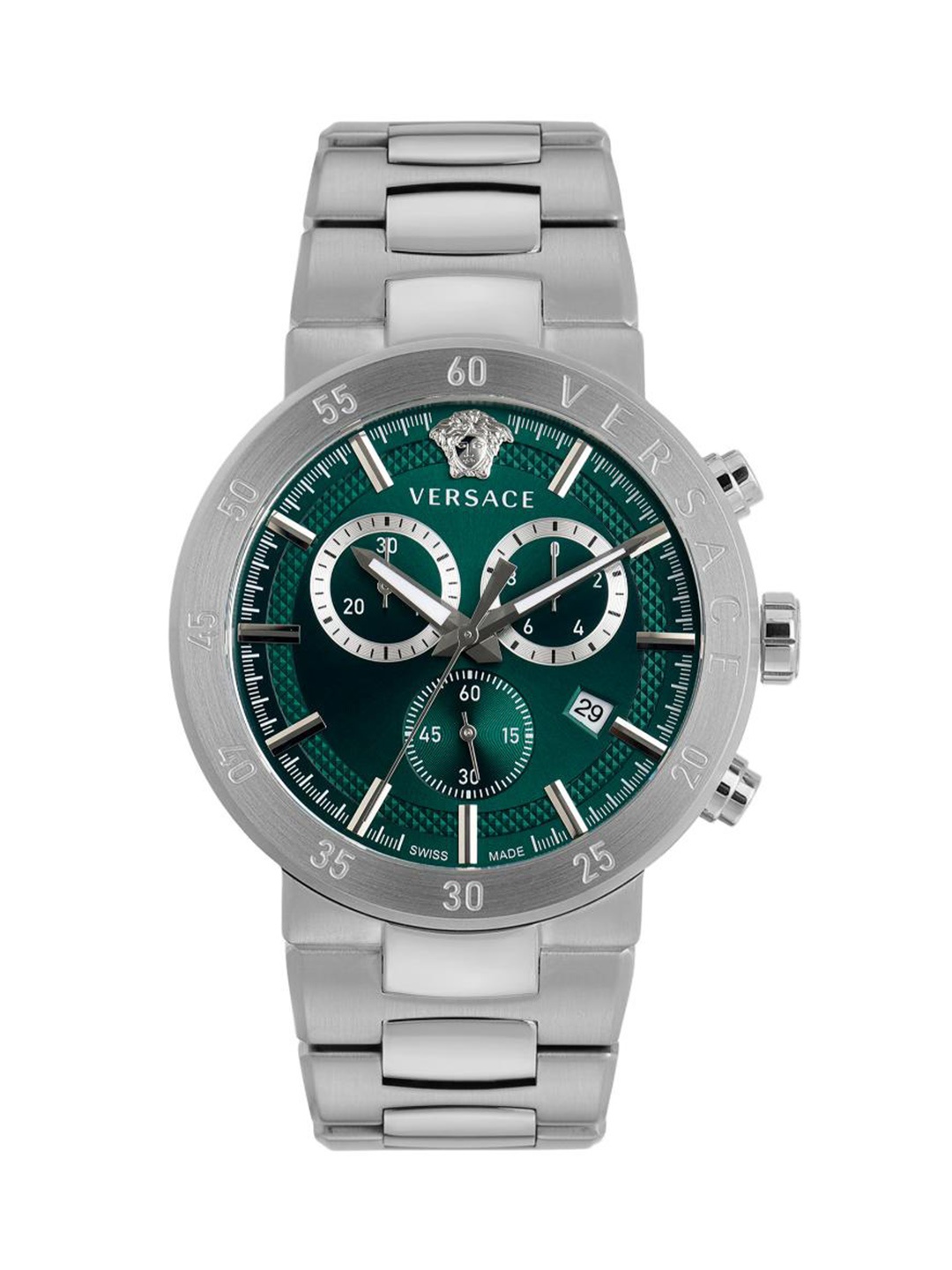 

Versace Men Brass Dial & Stainless Steel Straps Analogue Watch VEPY01021, Green