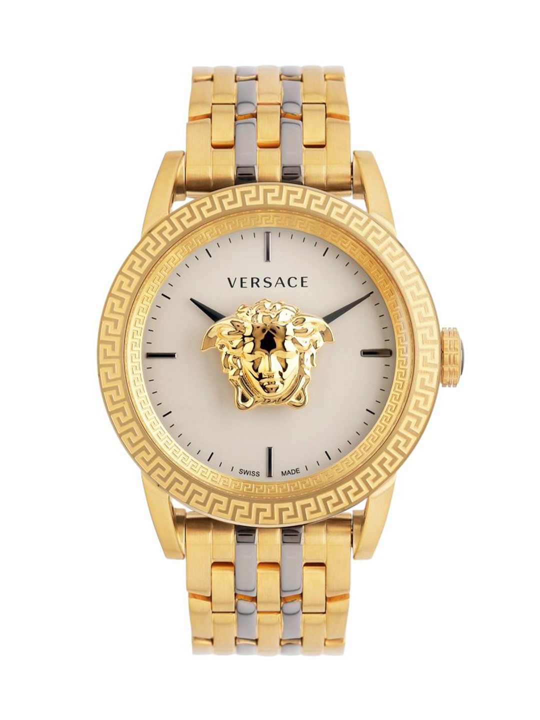 

Versace Women Brass Embellished Dial & Stainless Steel Straps Analogue Watch VERD00919, White