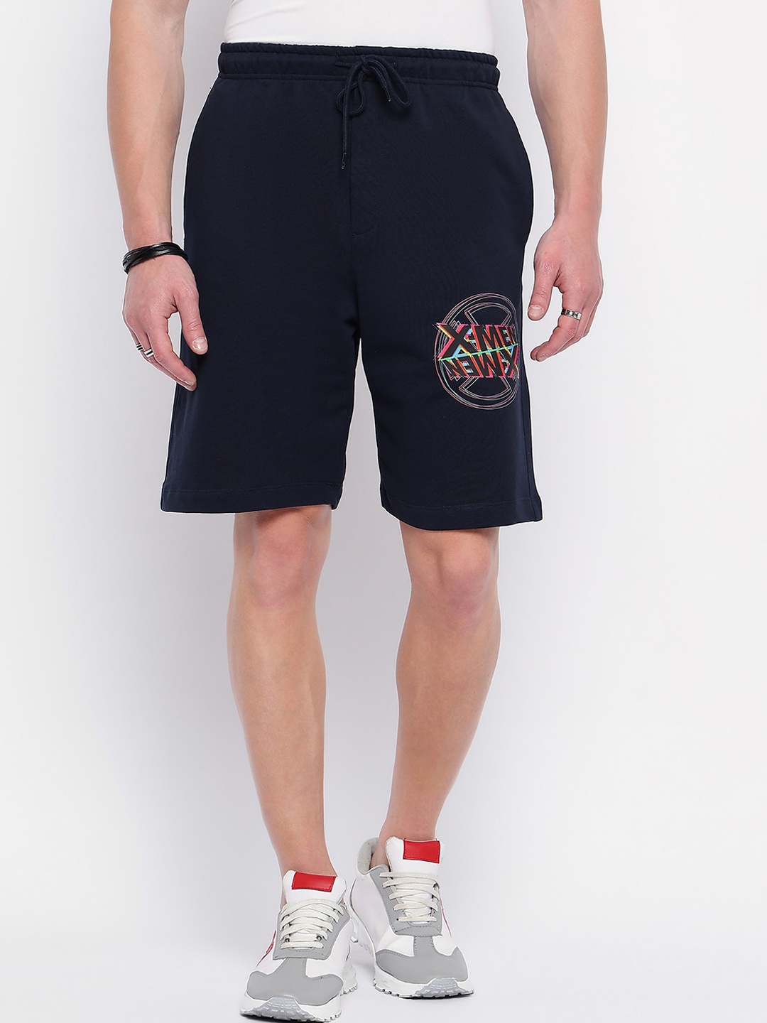 

Wear Your Mind Men Graphic Printed Cotton Shorts, Blue
