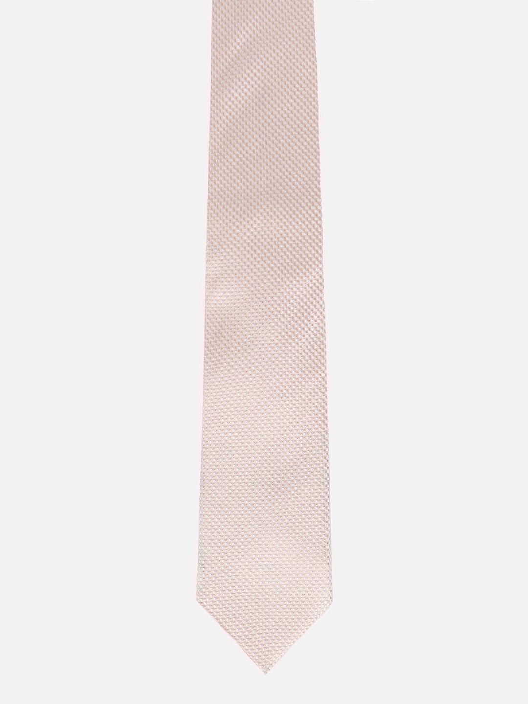 

Peter England Men Woven Design Broad Tie, Peach