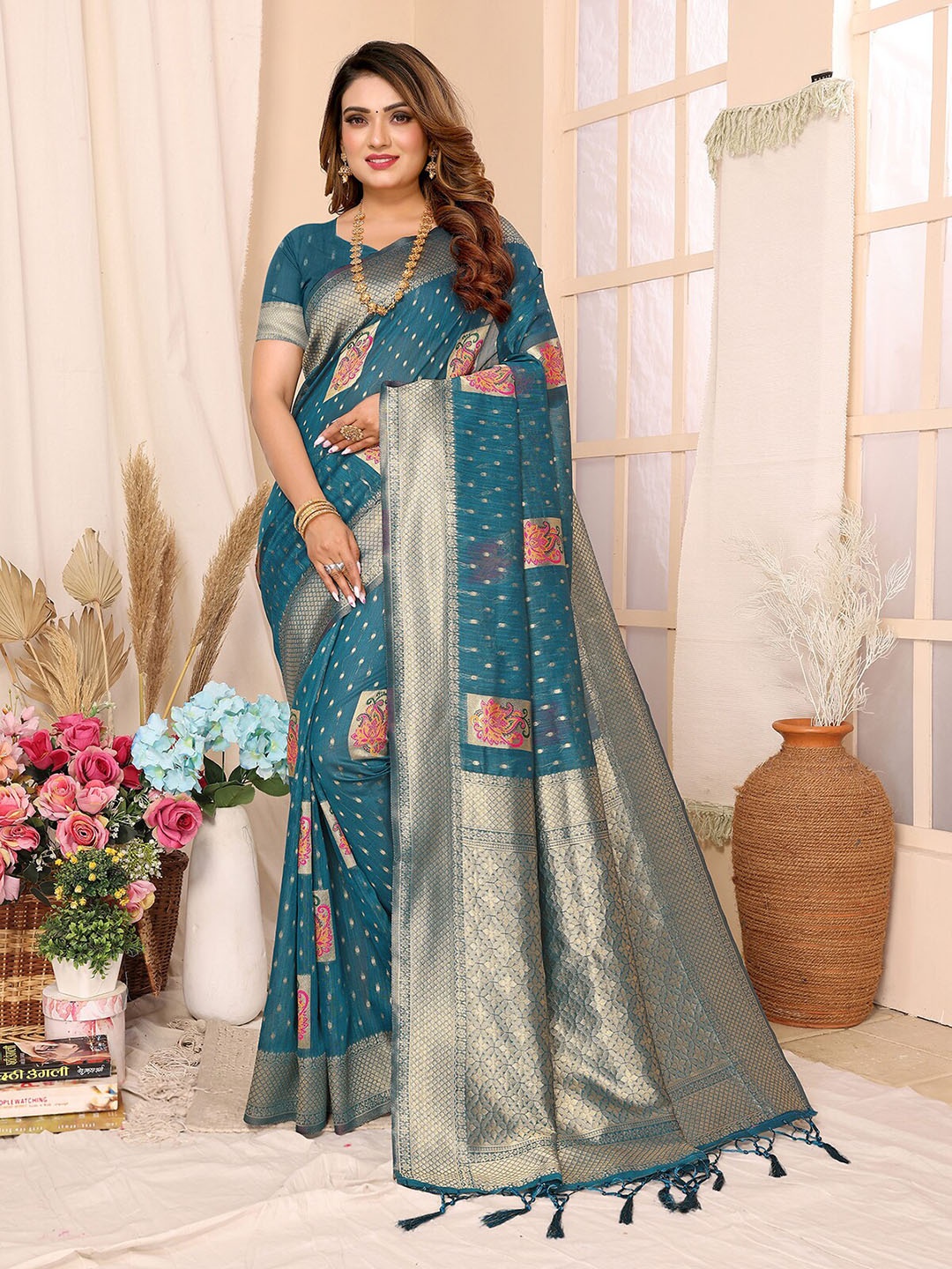 

Sunasi Woven Design Zari Saree, Blue