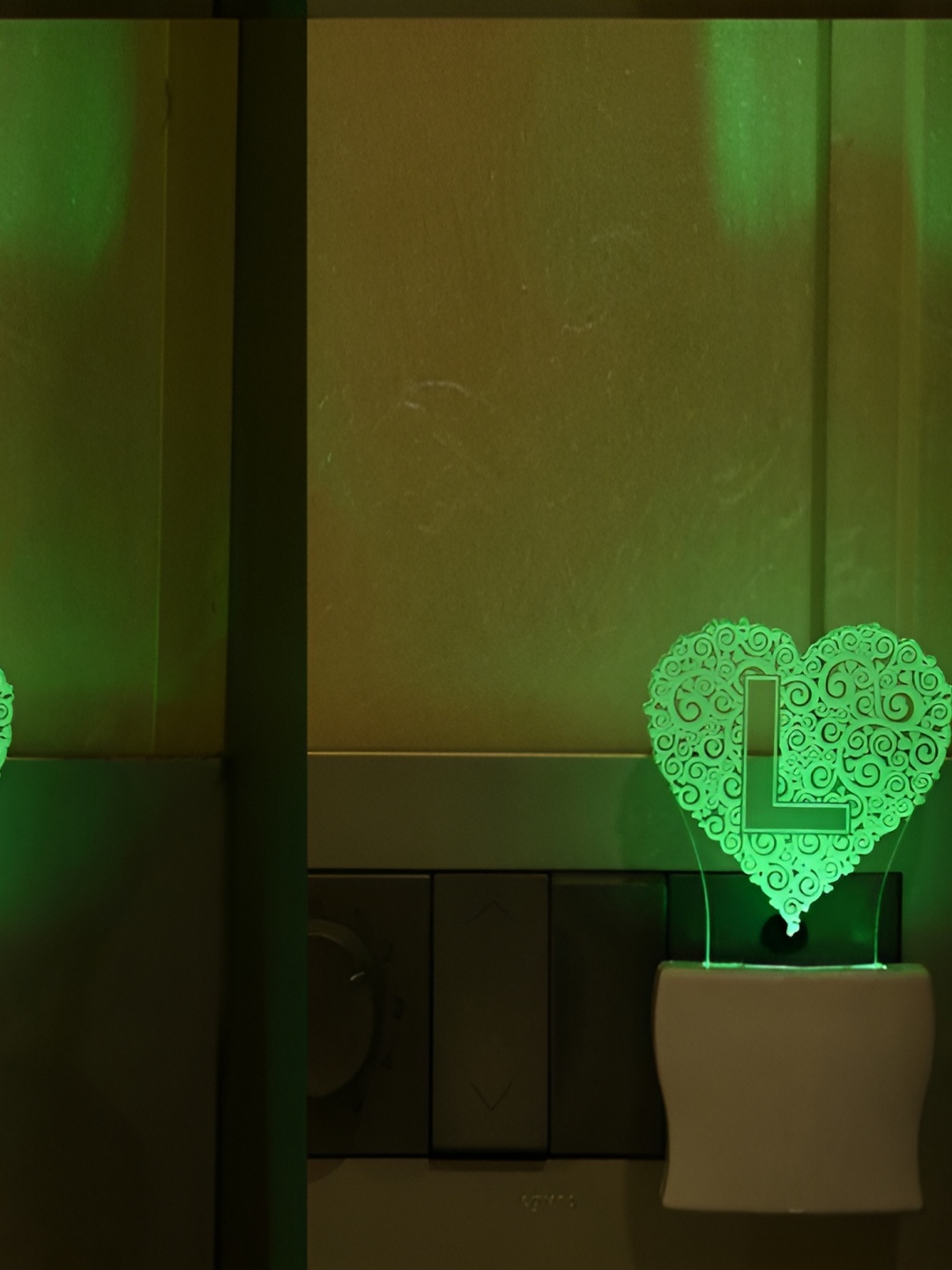 1ST TIME White 2 Pieces Printed Abstract Shaped Acrylic Night Lamps