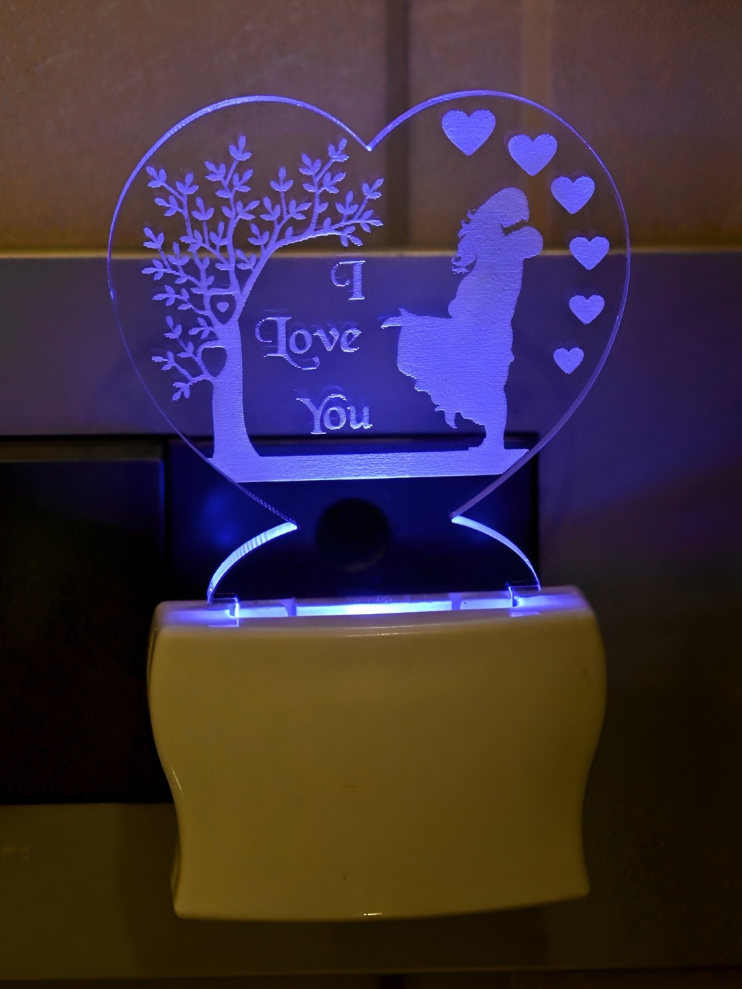 

1ST TIME White Printed Abstract Shaped Acrylic Night Lamp