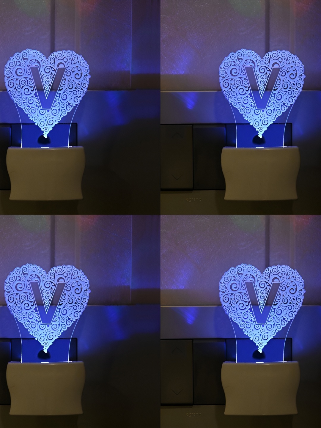 

1ST TIME White 4 Pcs Textured Acrylic Traditional Abstract Shaped Shaped Wall Lamp