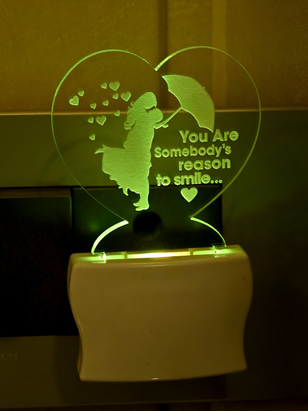 

1ST TIME White Printed Abstract Shaped Acrylic Night Lamp