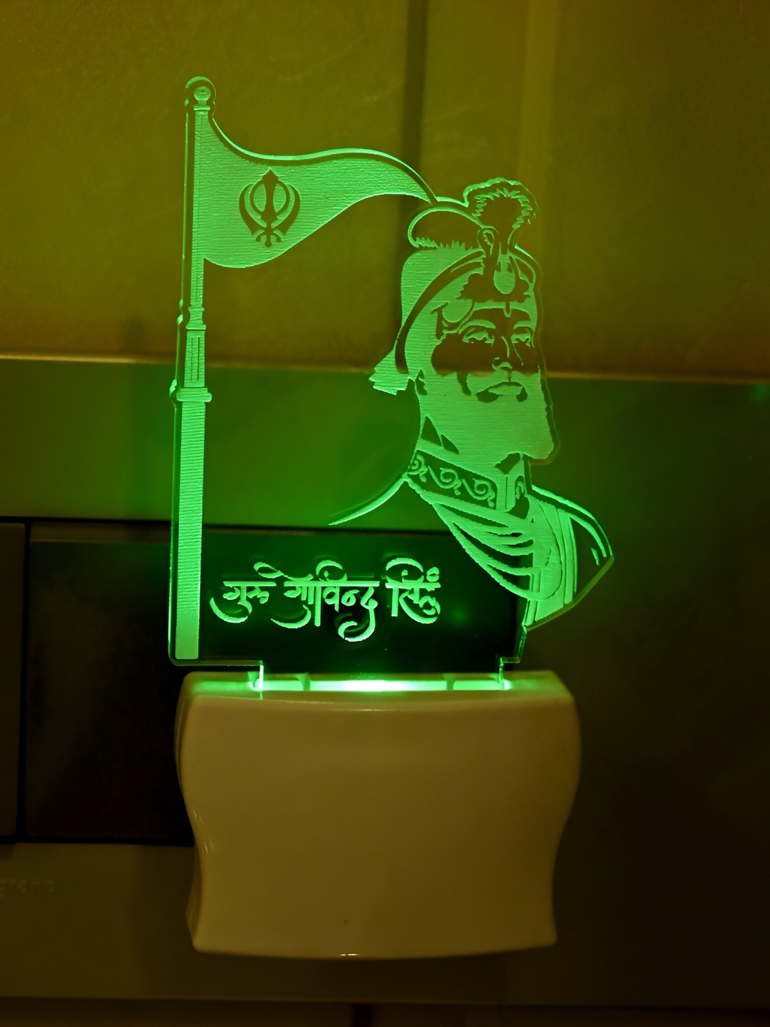 

1ST TIME White Printed Abstract Shaped Acrylic Night Lamp