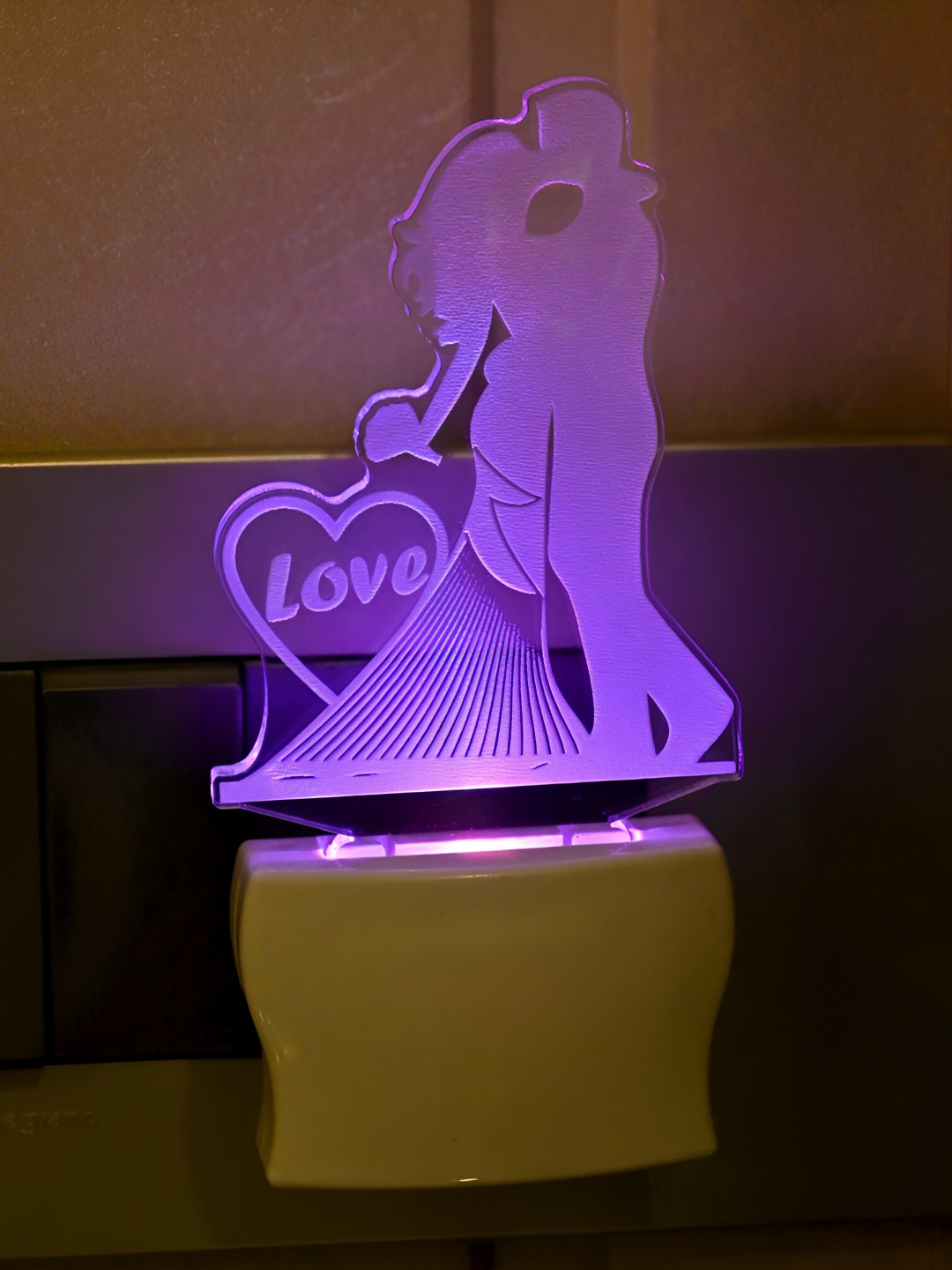

1ST TIME White Printed Abstract Shaped Acrylic Night Lamp