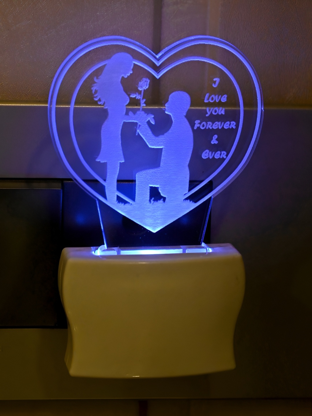 

1ST TIME White Printed Abstract Shaped Acrylic Night Lamp