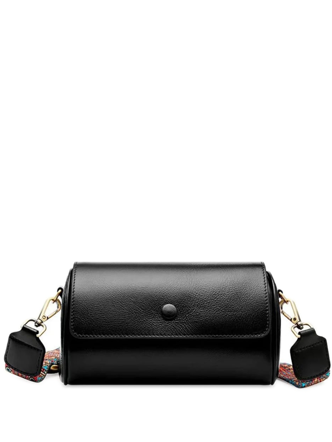 

INKMILAN Leather Structured Crossbody Sling Bag, Black