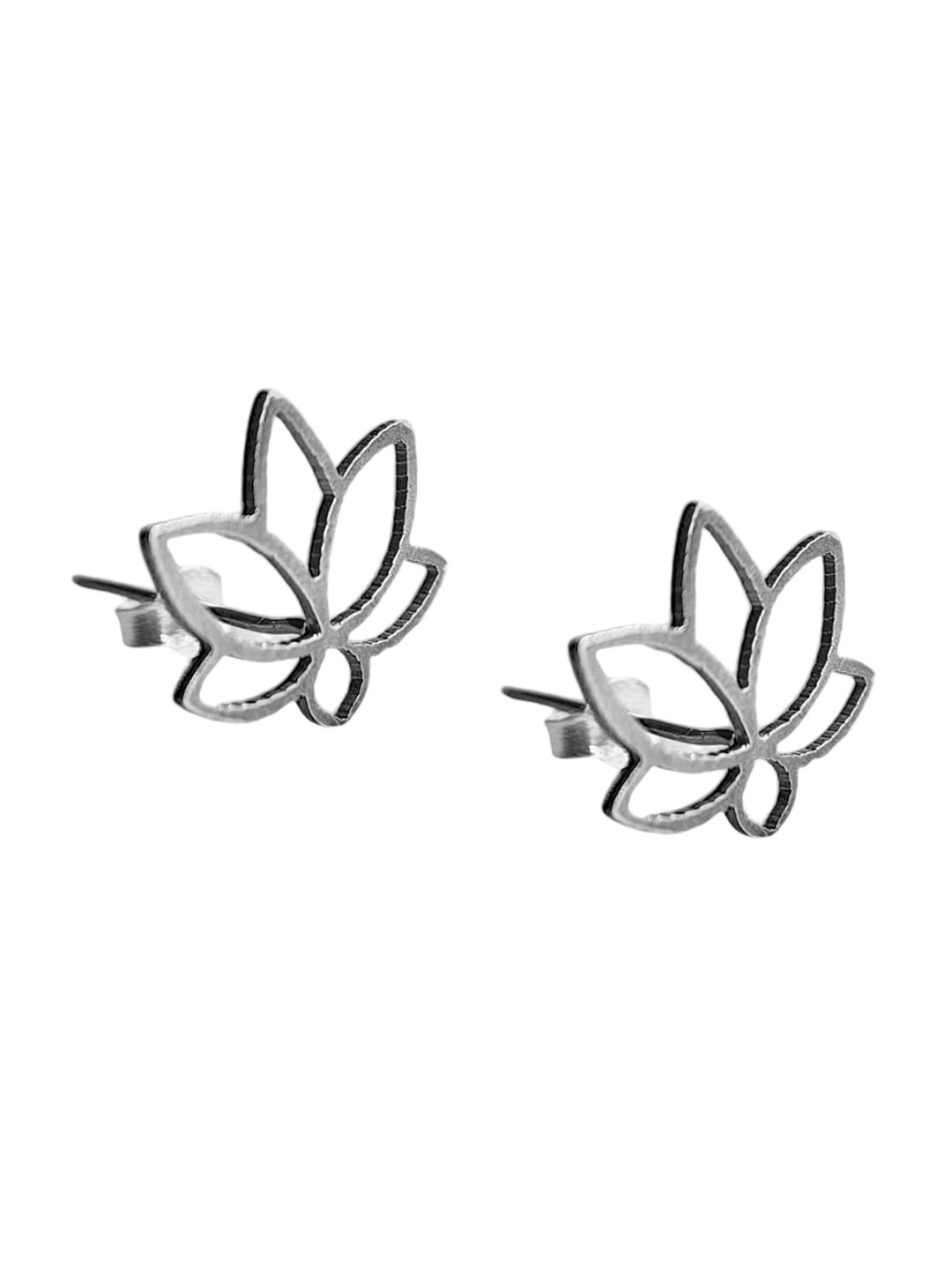 

Goldnera Silver-Plated 925 Sterling Silver Floral Studs Earrings