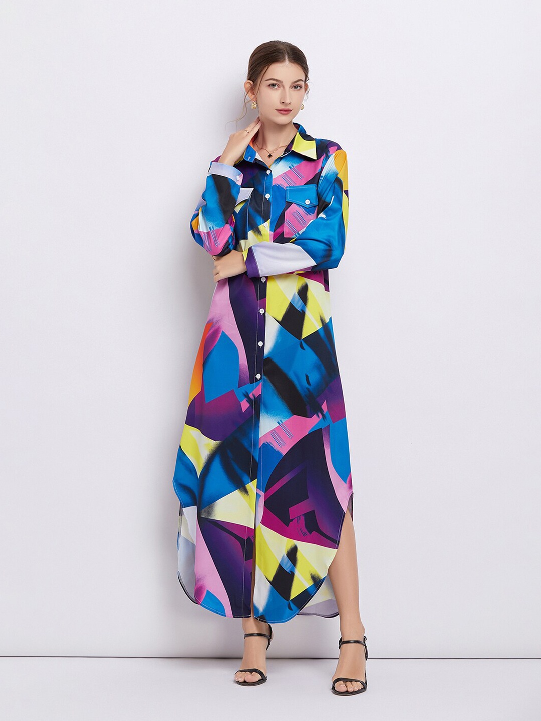 

JC Collection Abstract Printed Maxi Dress, Blue