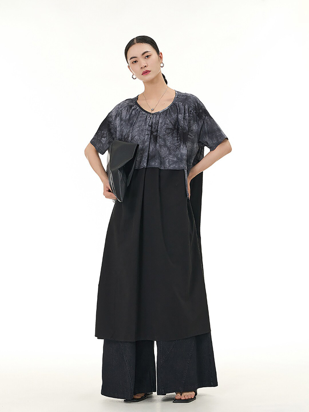 

JC Collection Colourblocked A-Line Midi Dress, Black