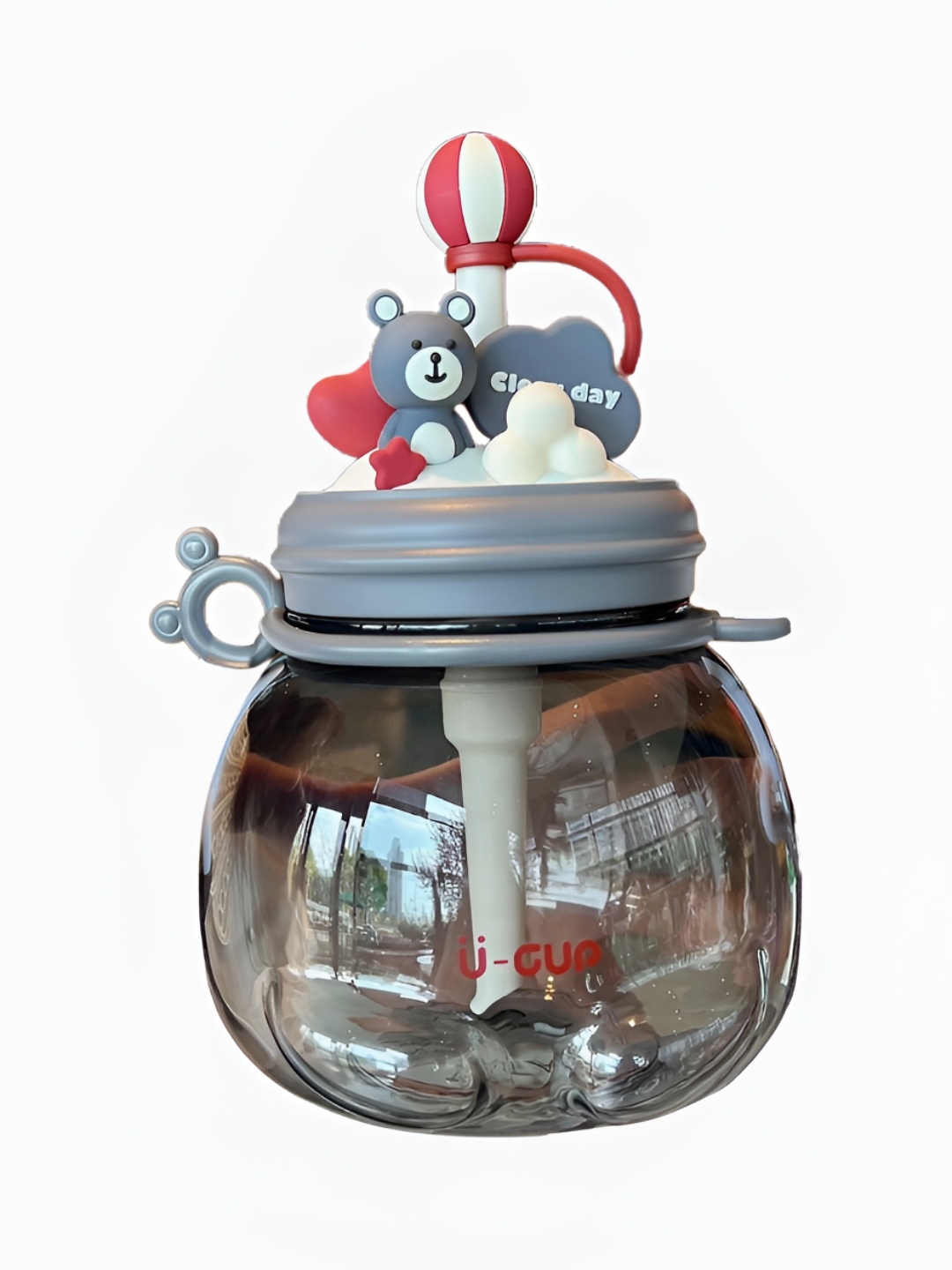 

Little Surprise Box LLP Grey & Red Single Tritan Printed Water Bottle