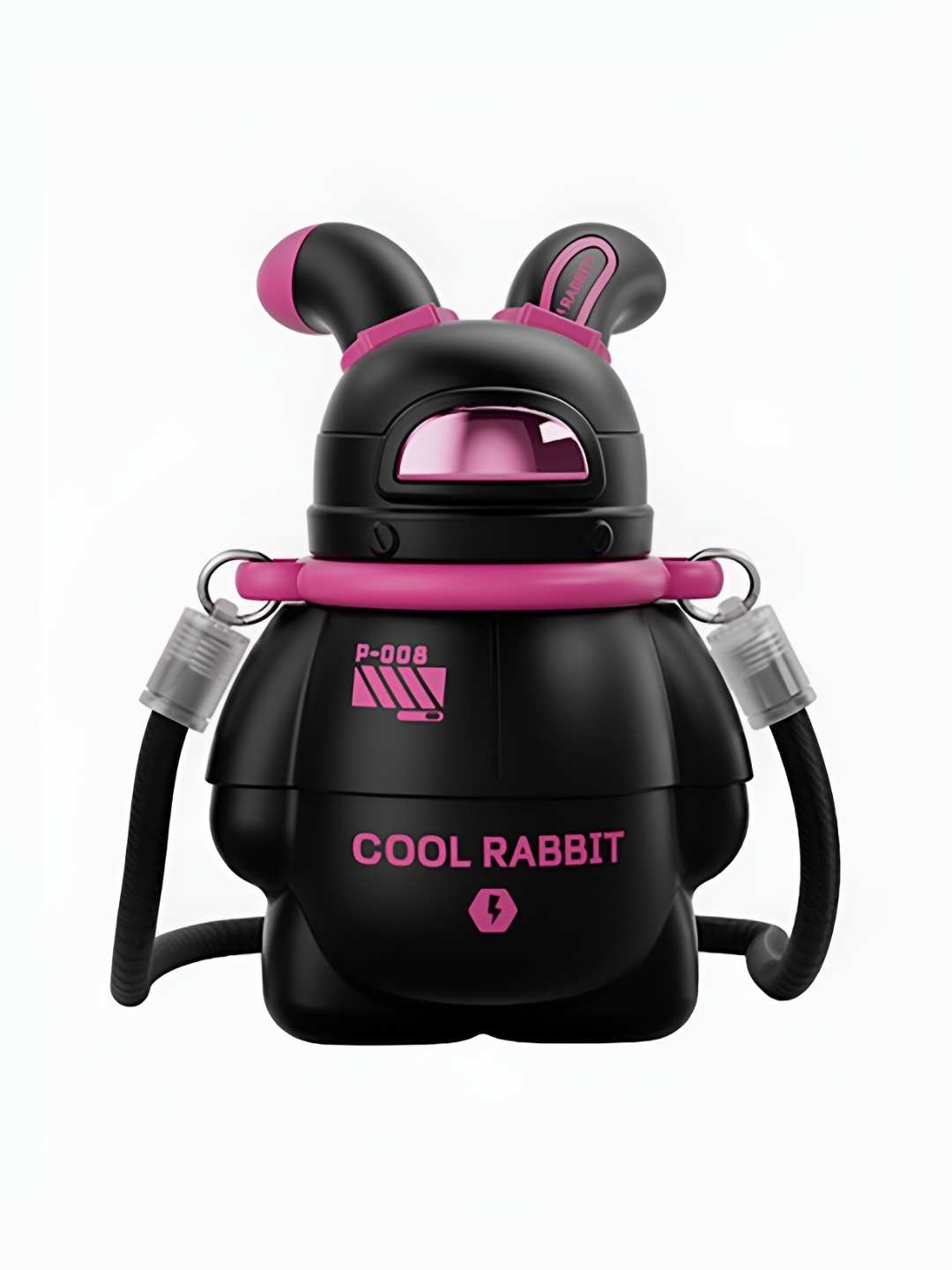 

Little Surprise Box LLP Black & Fuchsia Stainless Steel Single Wall Vacuum Water Bottle