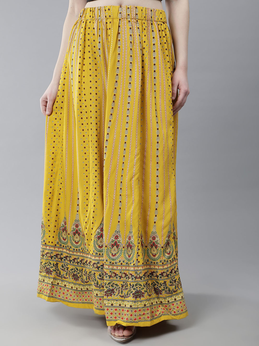 

Cot'N Soft Printed Pure Cotton Maxi Flared Skirt, Yellow