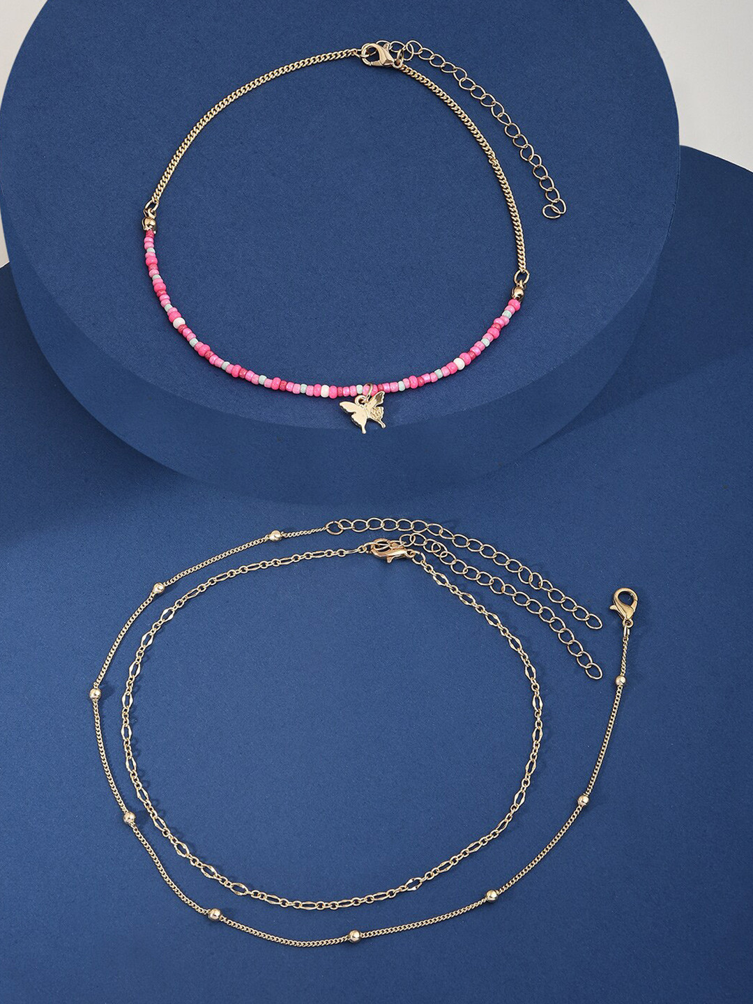 

Lilly & sparkle Set Of 3 Gold-Plated Beaded Necklace