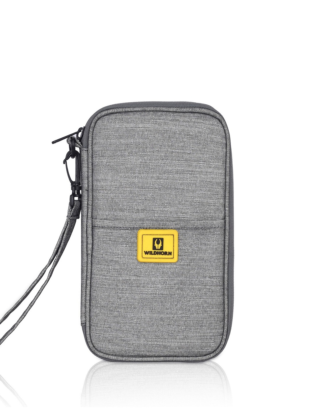 

WildHorn Unisex Leather Card Holder with Passport Holder, Grey