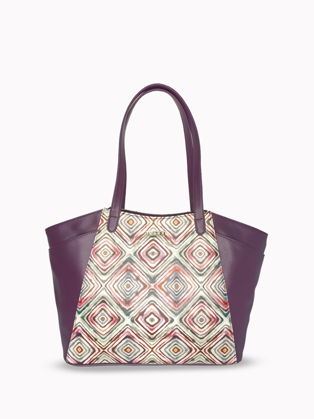 

IMARS Geometric Printed Structured Tote Bag, Violet