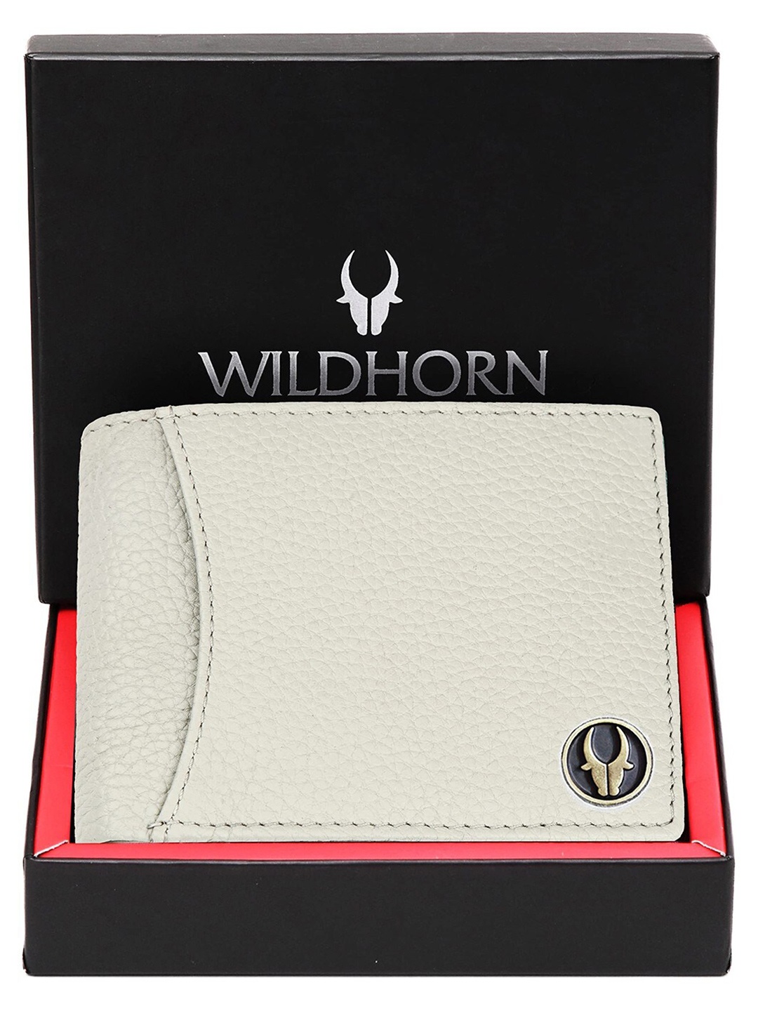 

WildHorn Men Leather Two Fold Wallet, Off white