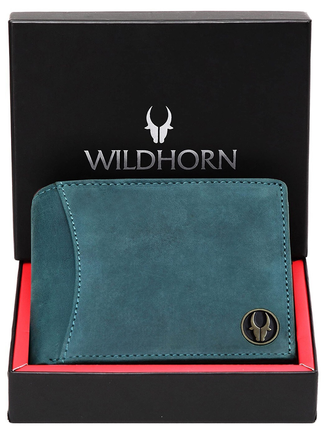 

WildHorn Men Leather Two Fold Wallet, Blue