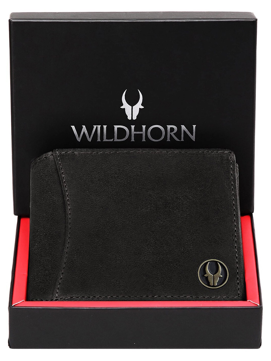 

WildHorn Men Leather RFID Two Fold Wallet, Brown