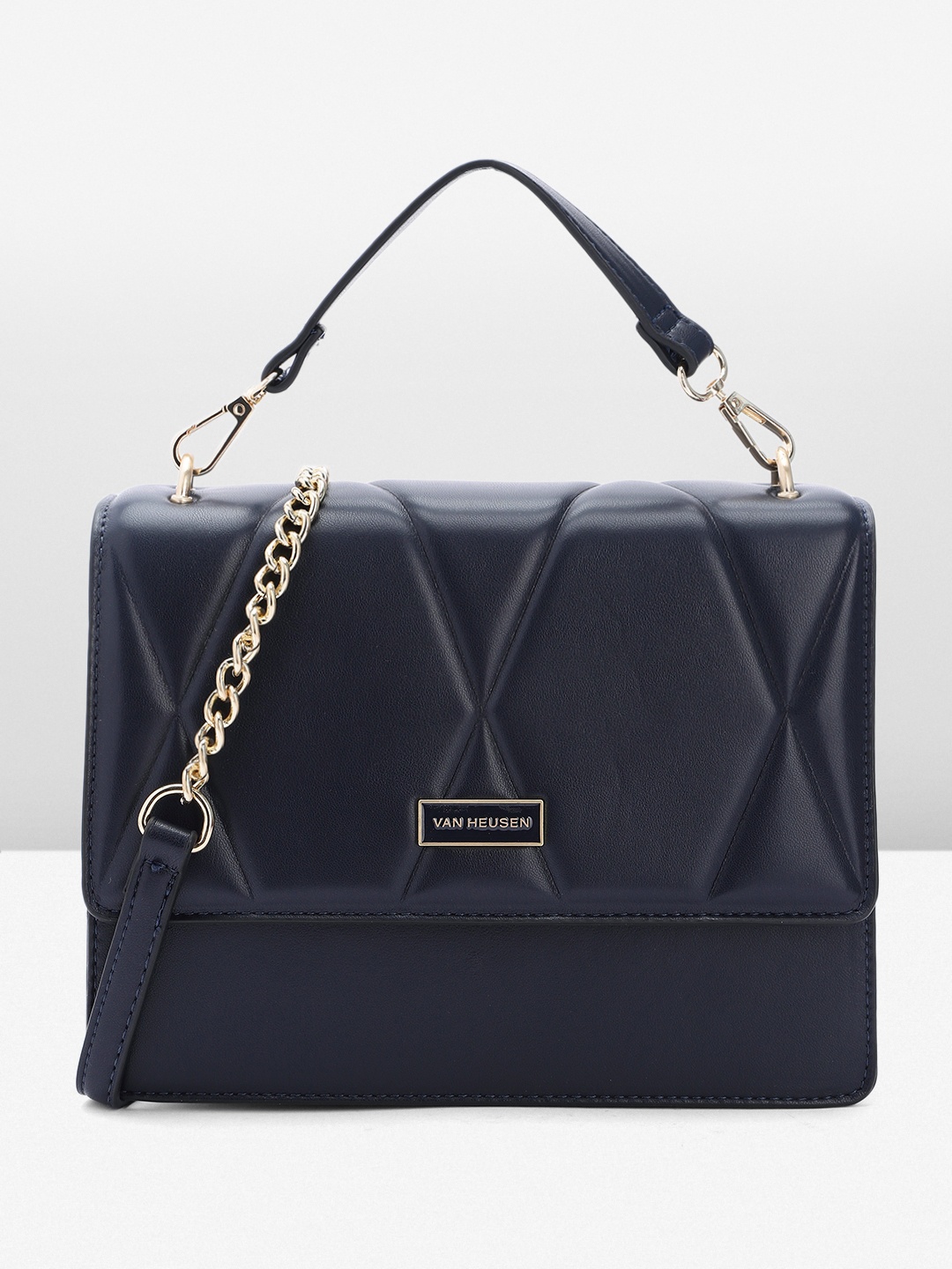 

Van Heusen Textured Structured Satchel, Navy blue