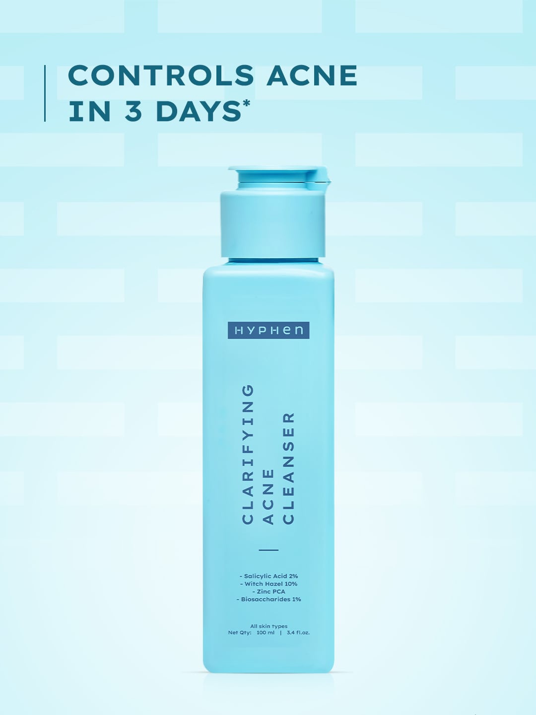 

Hyphen Clarifying Acne Cleanser with Zinc PCA & Salicylic Acid - 100 ml, Blue