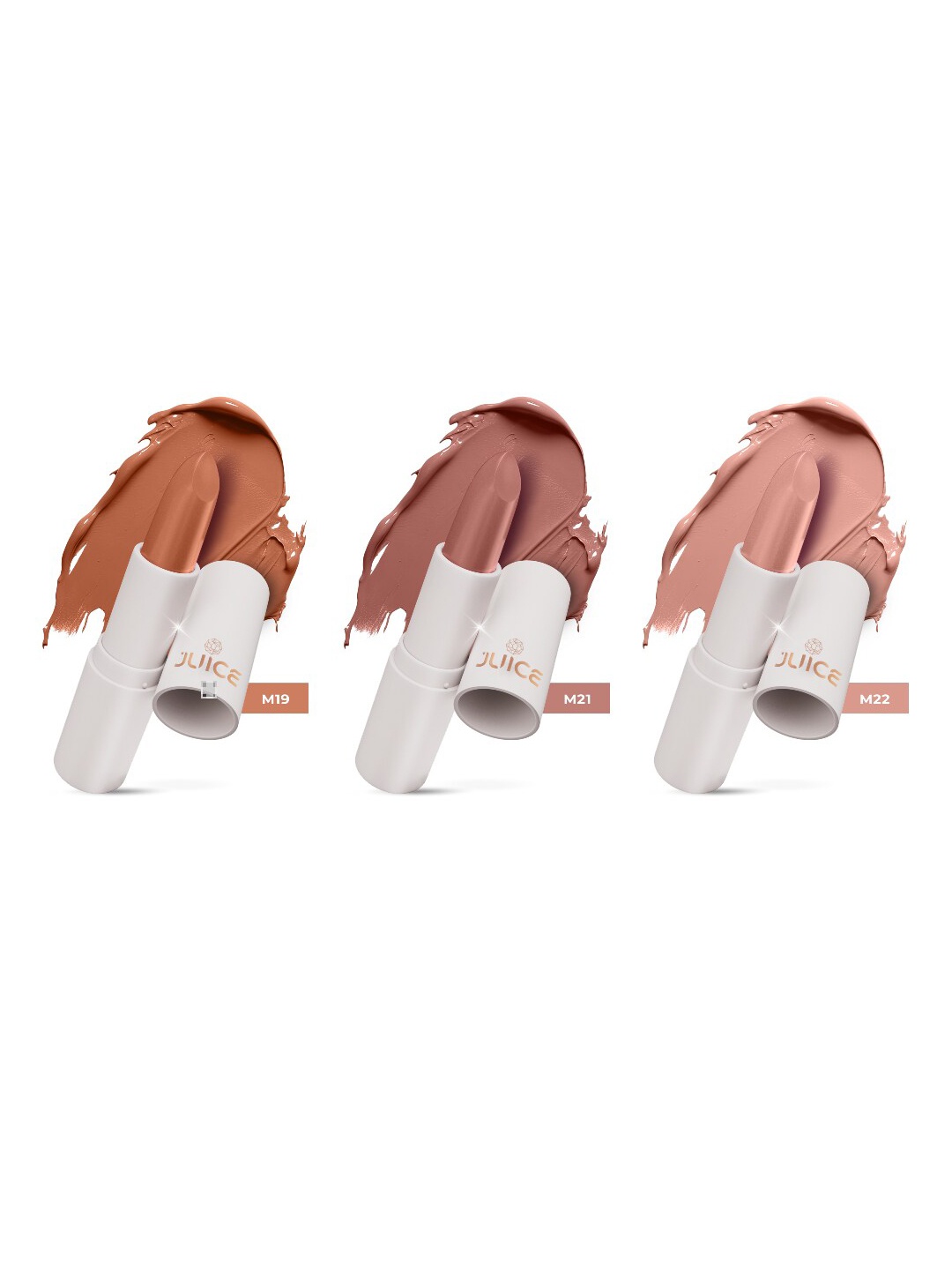 

JUICE Kiss Sensation Set Of 3 Lipstick with Goodness of Bio Retinol-12gm Each-M19-M21-M22, Nude