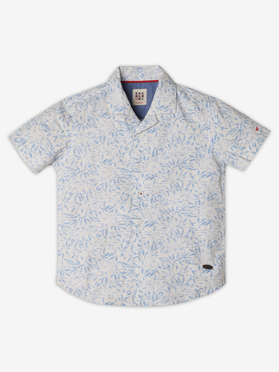 

Ed-a-Mamma Boys Premium Floral Printed Casual Shirt, Blue