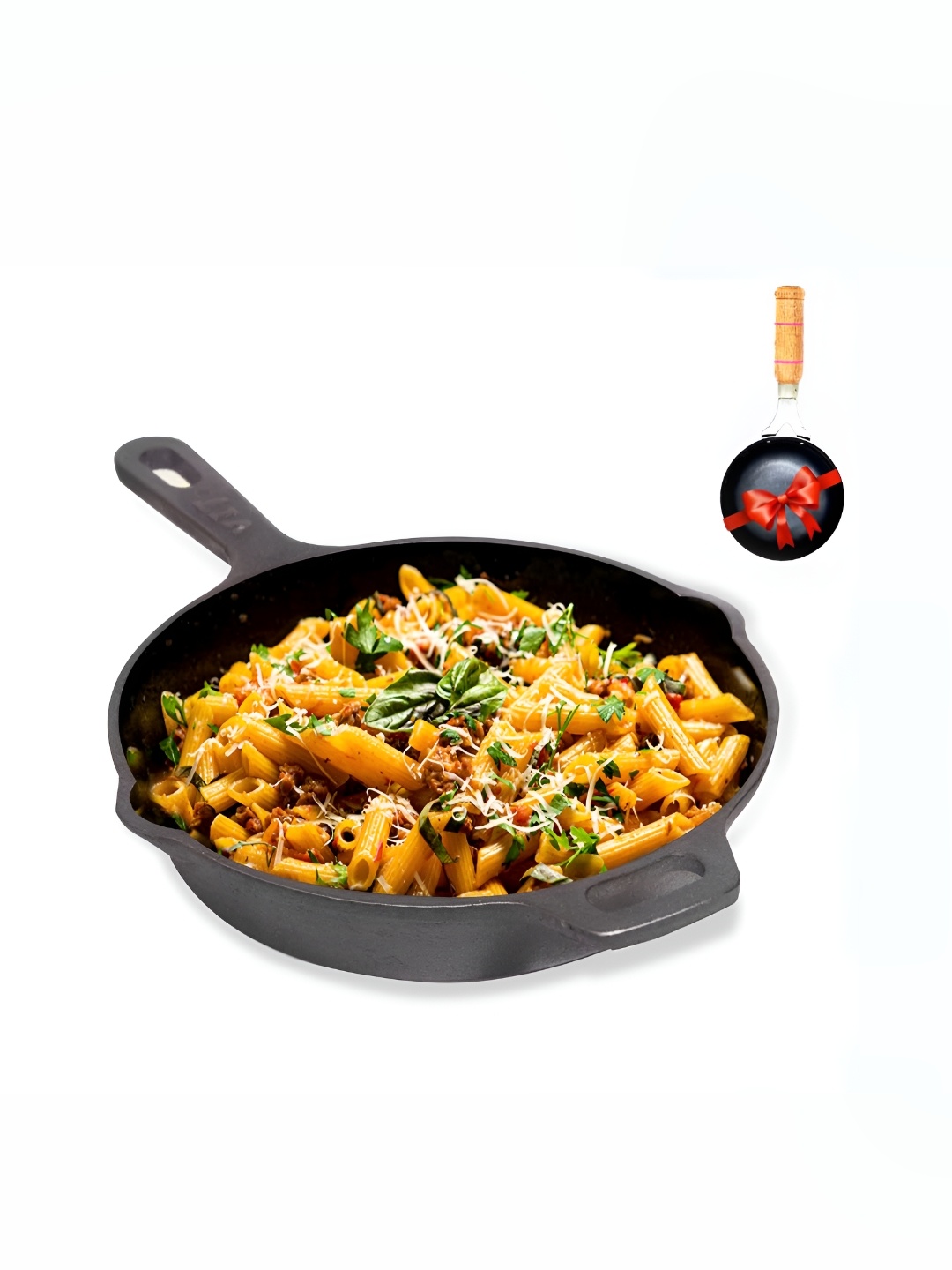 

The Indus Valley Black Cast Iron Induction Base Frying Pan