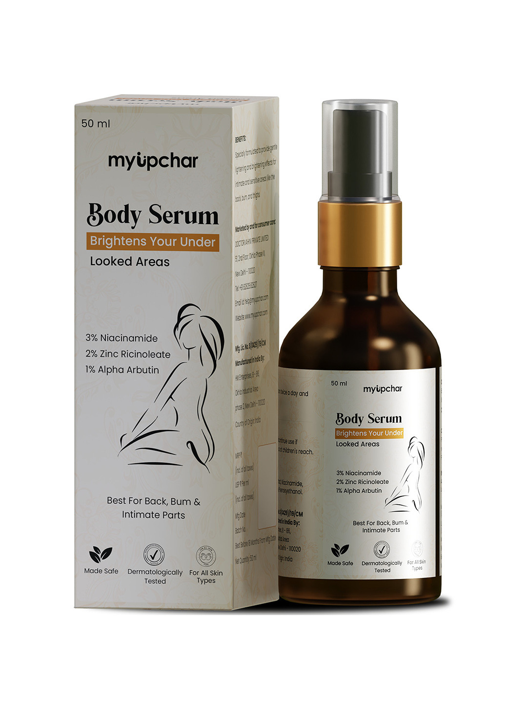 

Myupchar Ayurveda Body Serum Lightens Dark Intimate Areas, Transparent
