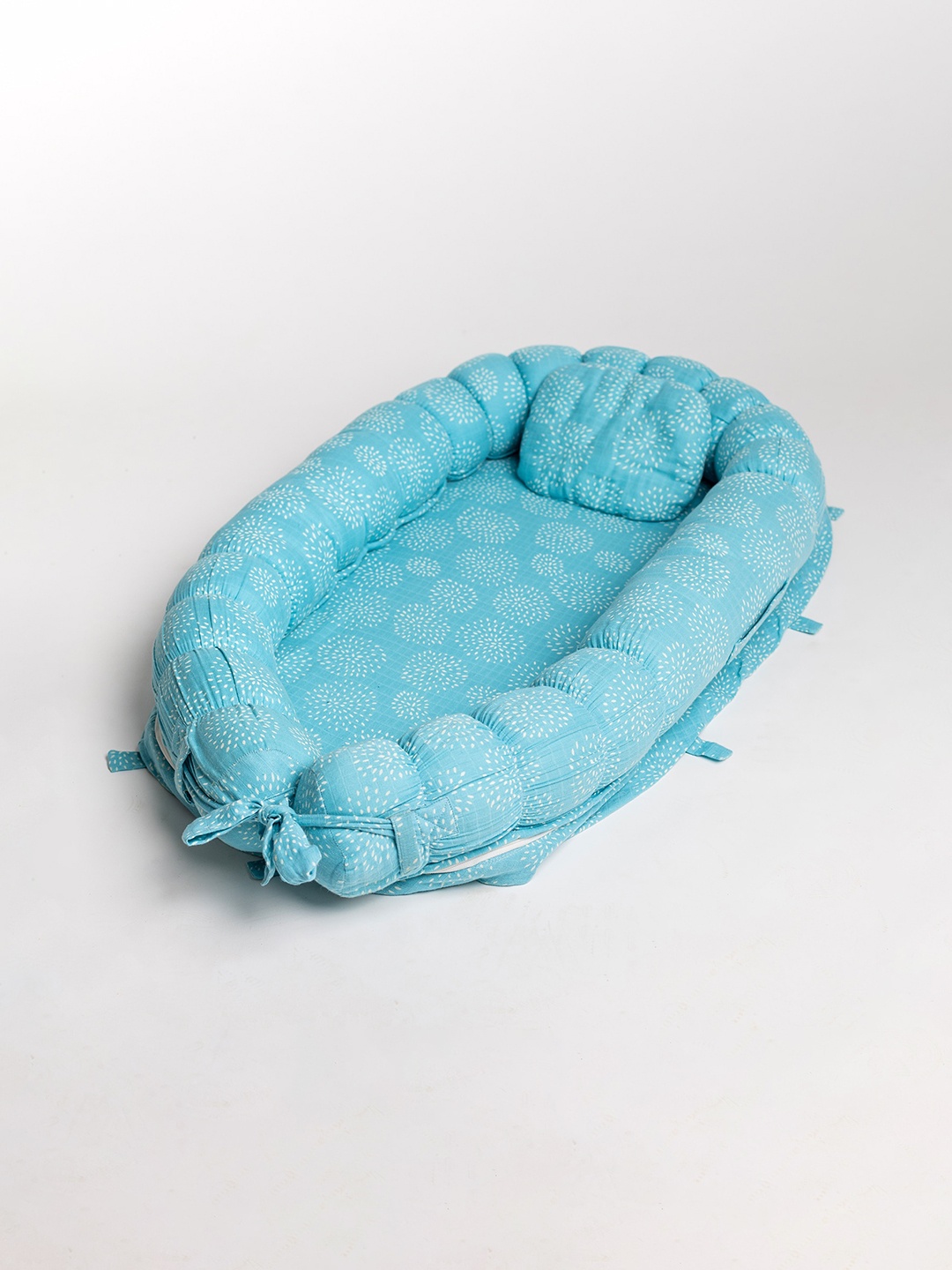 

TIDY SLEEP Infants Blue Printed Baby Bed Set