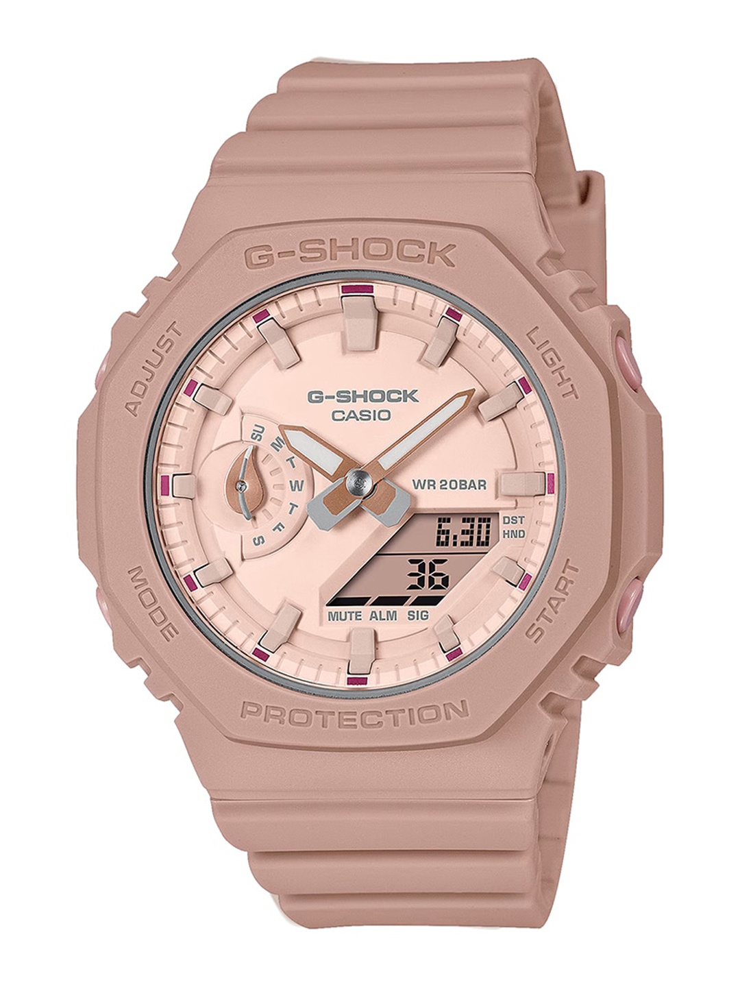 

CASIO Women Titanium Patterned Dial & Straps Analogue and Digital Watch G1500, Pink