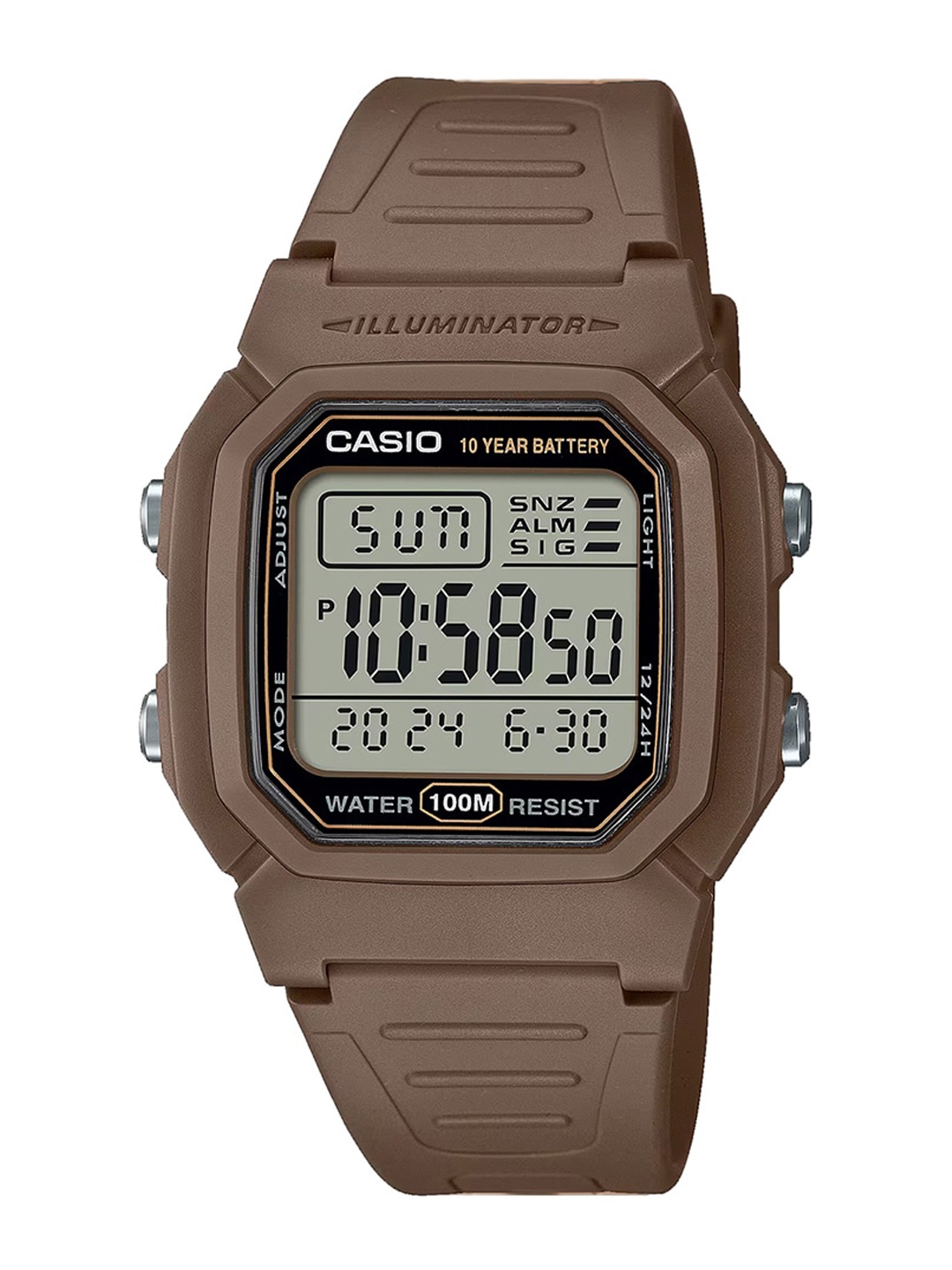 

CASIO Unisex Dial & Bracelet Style Straps Digital Watch D334, Brown