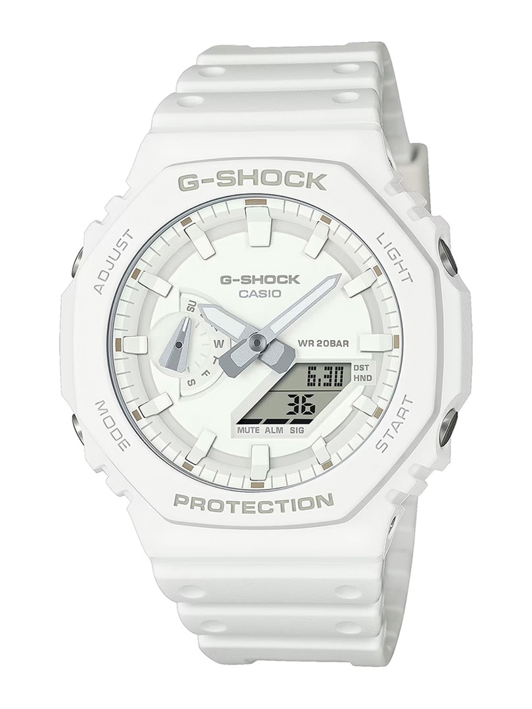 

CASIO Men G-Shock GA-2100-7A7DR White Analog-Digital Dial White Resin Strap Watch G1522